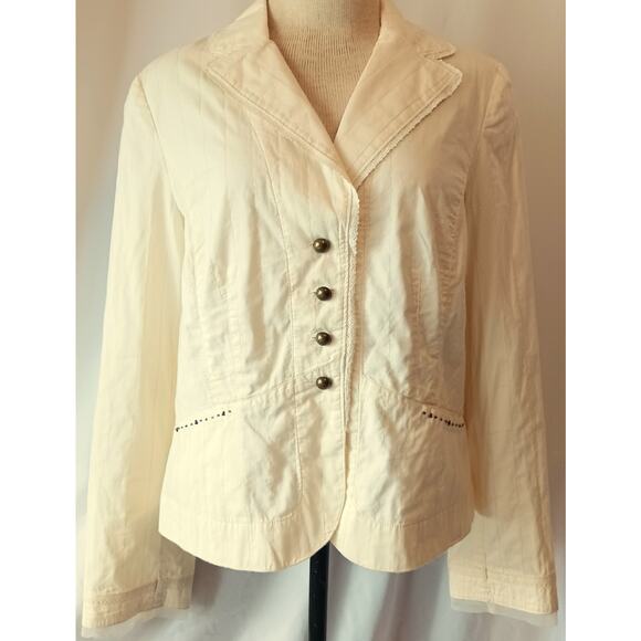 Bandolino Y2K Cream Blazer Size 12 - Picture 1 of 7